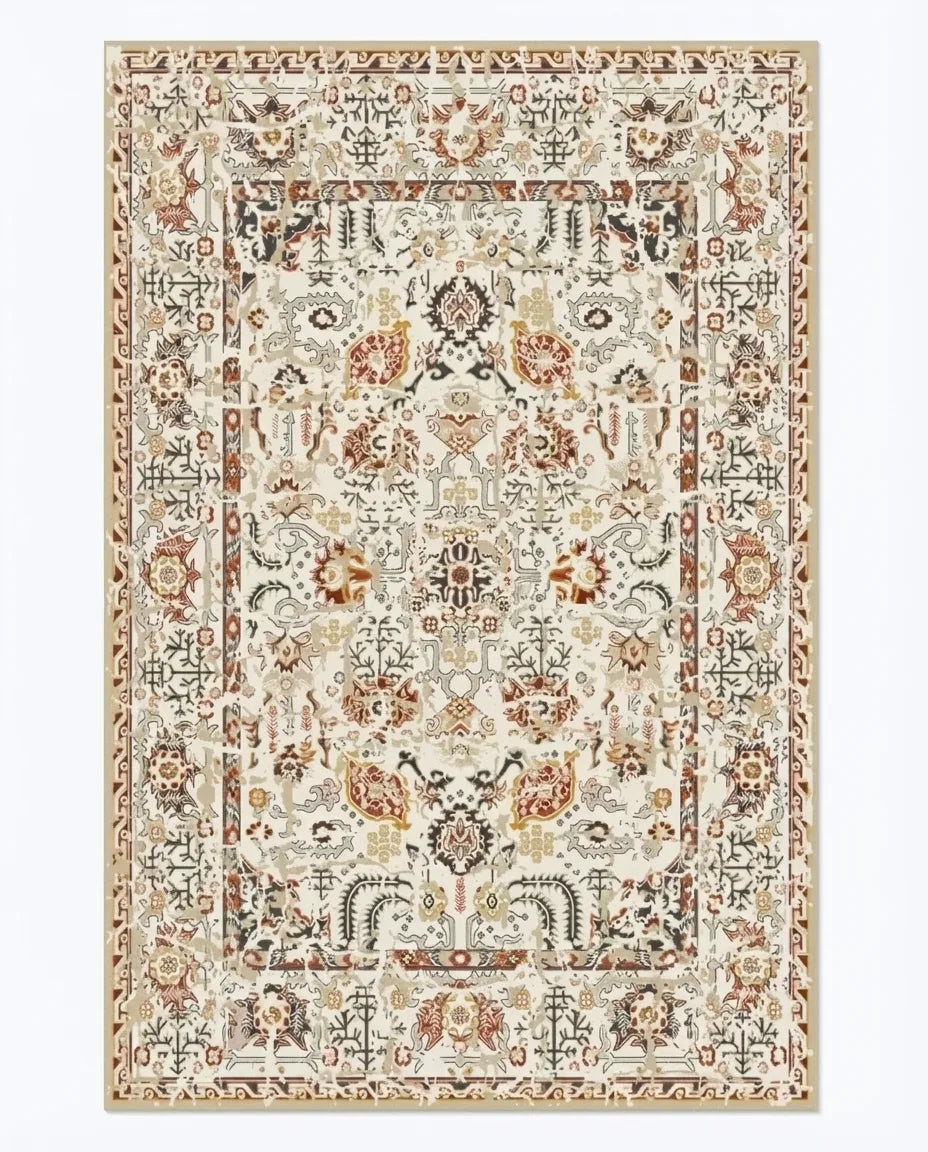 Vintage Persian Area Rug - Distressed Medallion Design variation