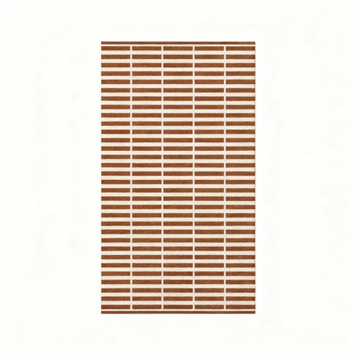 Grid Pattern Area Rug - Soft Plush Brown & White variation