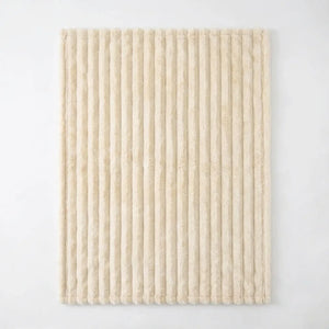 Plush Ribbed Faux Fur Throw Blanket - Soft Velvet variation