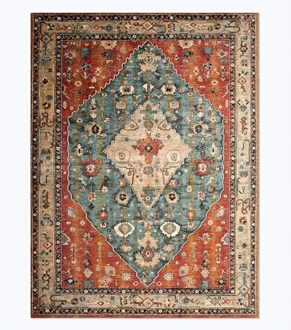 Vintage Persian Area Rug - Non-Slip Medallion Design variation