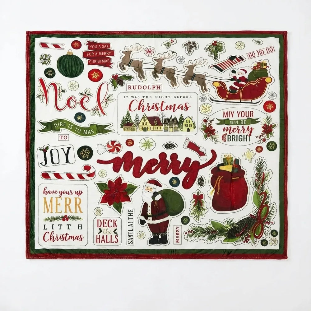 Christmas Throw Blanket - Festive Holiday Fleece variation