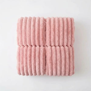 Ultra Soft Ribbed Throw Blanket - Plush Faux Fur variation