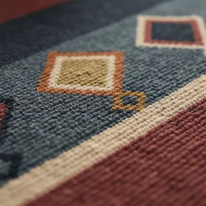 Boho Geometric Runner Rug with Tassel Fringe - Quality Close-Up