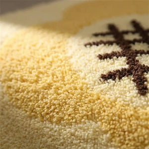 Soft Tufted Bath Mat - Absorbent Botanical Design - Quality Close-Up