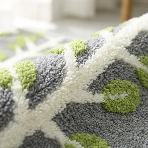 Botanical Bath Mat - Soft Tufted Microfiber - Quality Close-Up