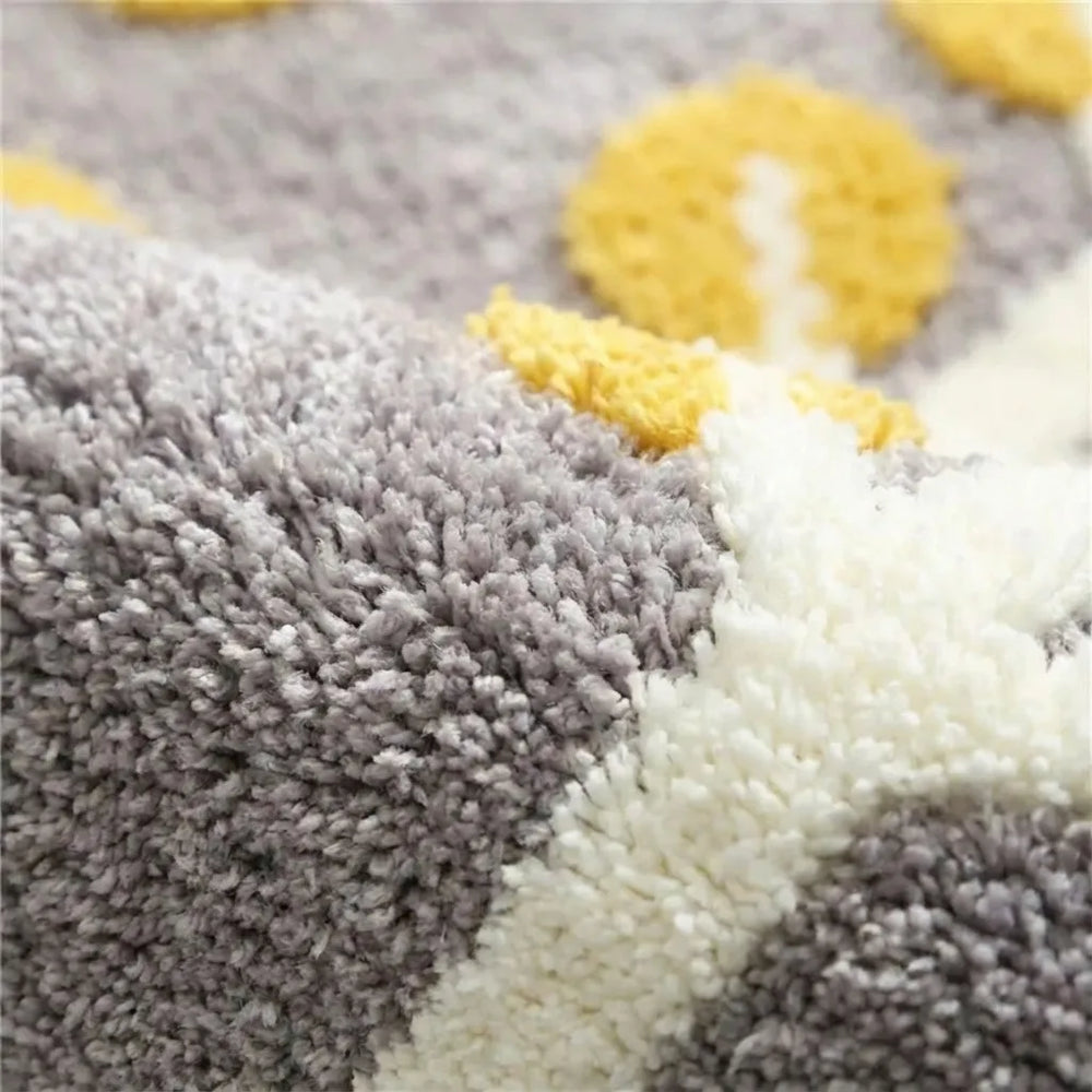 Botanical Bath Mat - Soft Absorbent Microfiber Rug - Green Leaves