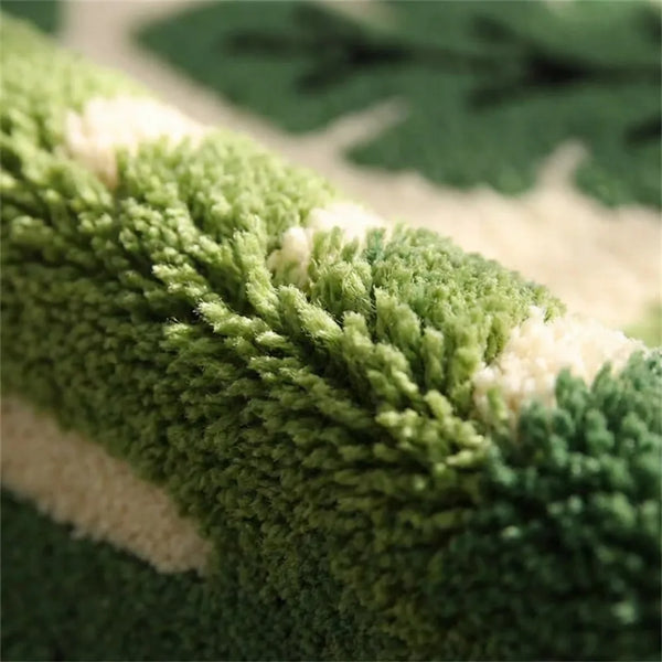 Tropical Leaf Bath Mat - Soft Absorbent Microfiber - Quality Close-Up