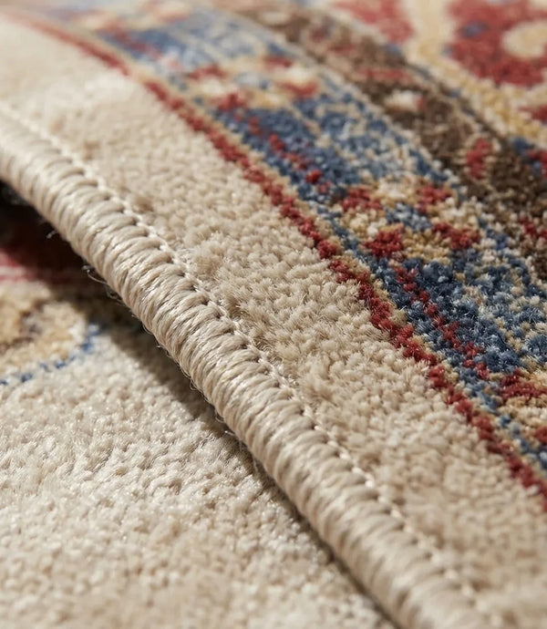 Vintage Persian Area Rug - Non-Slip Medallion Design - Quality Close-Up