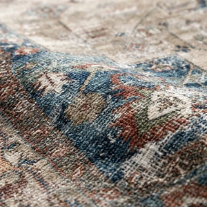 Vintage Persian Area Rug - Non-Slip Medallion Design - Quality Close-Up