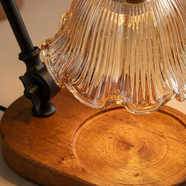 Candle Warmer Lamp - Vintage Glass Shade with Timer - Quality Close-Up