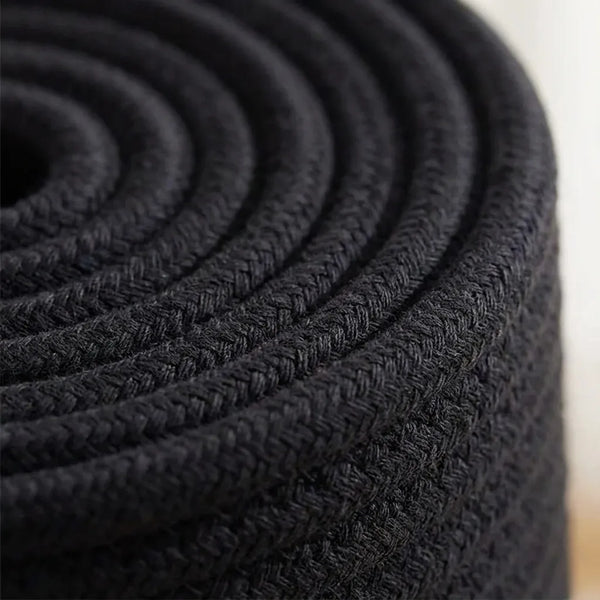 Woven Cotton Rope Storage Basket with Handles - Quality Close-Up