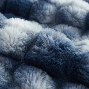 Faux Fur Throw Blanket - Ultra Soft Bubble Plush - Quality Close-Up