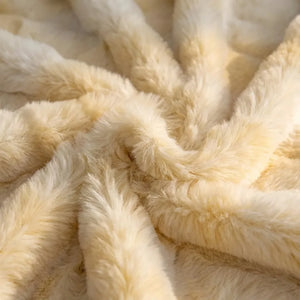 Plush Faux Fur Throw Blanket - Bubble Texture - Quality Close-Up