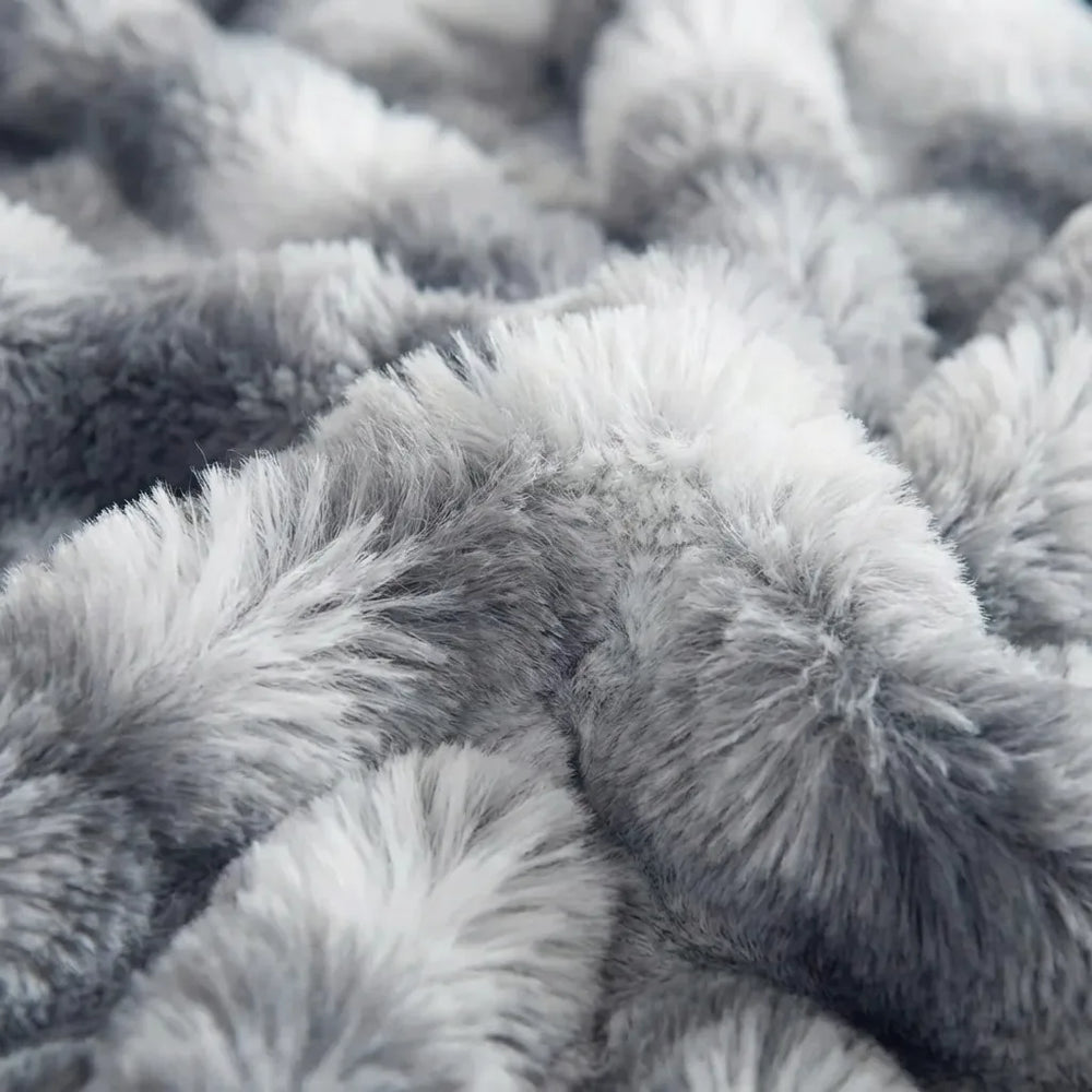 Faux Fur Throw Blanket - Ultra Plush Tie-Dye variation