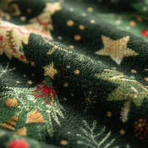 Christmas Tree Throw Blanket - Festive Fleece - Quality Close-Up