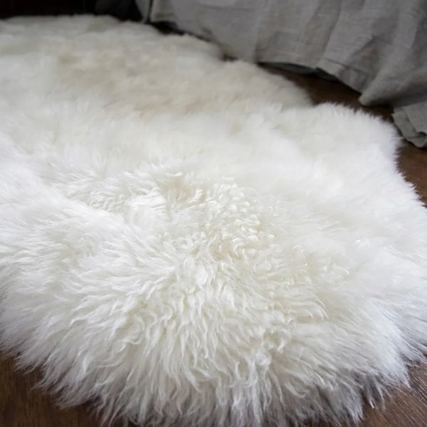 Sheepskin Runner Rug - Plush Double Pelt Design - Quality Close-Up