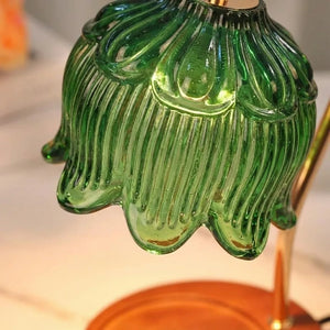 Candle Warmer Lamp - Vintage Flower Glass Design - Quality Close-Up