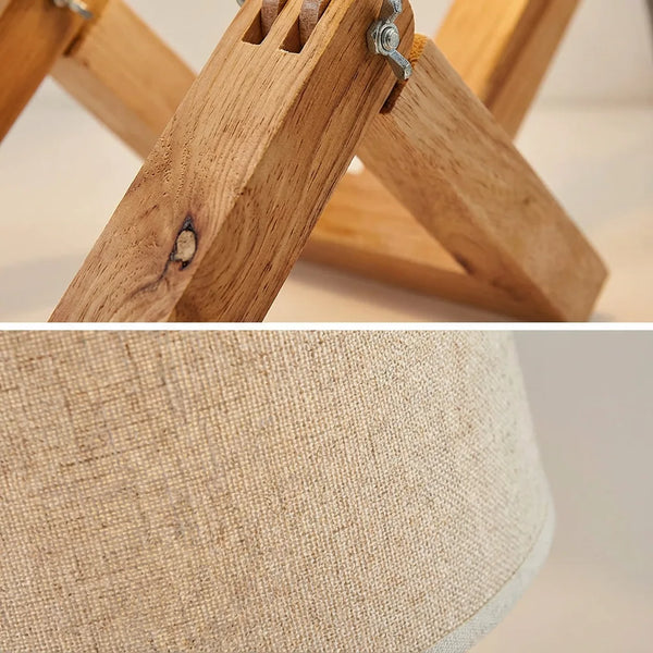 Posable Wooden Robot Table Lamp - Nordic Style - Quality Close-Up