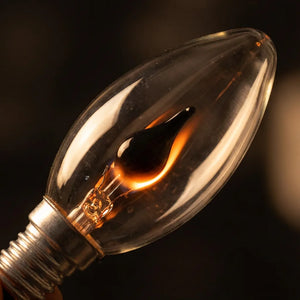 Flickering Flame Bulbs - Candle Effect Glass (4-Pack) - Quality Close-Up