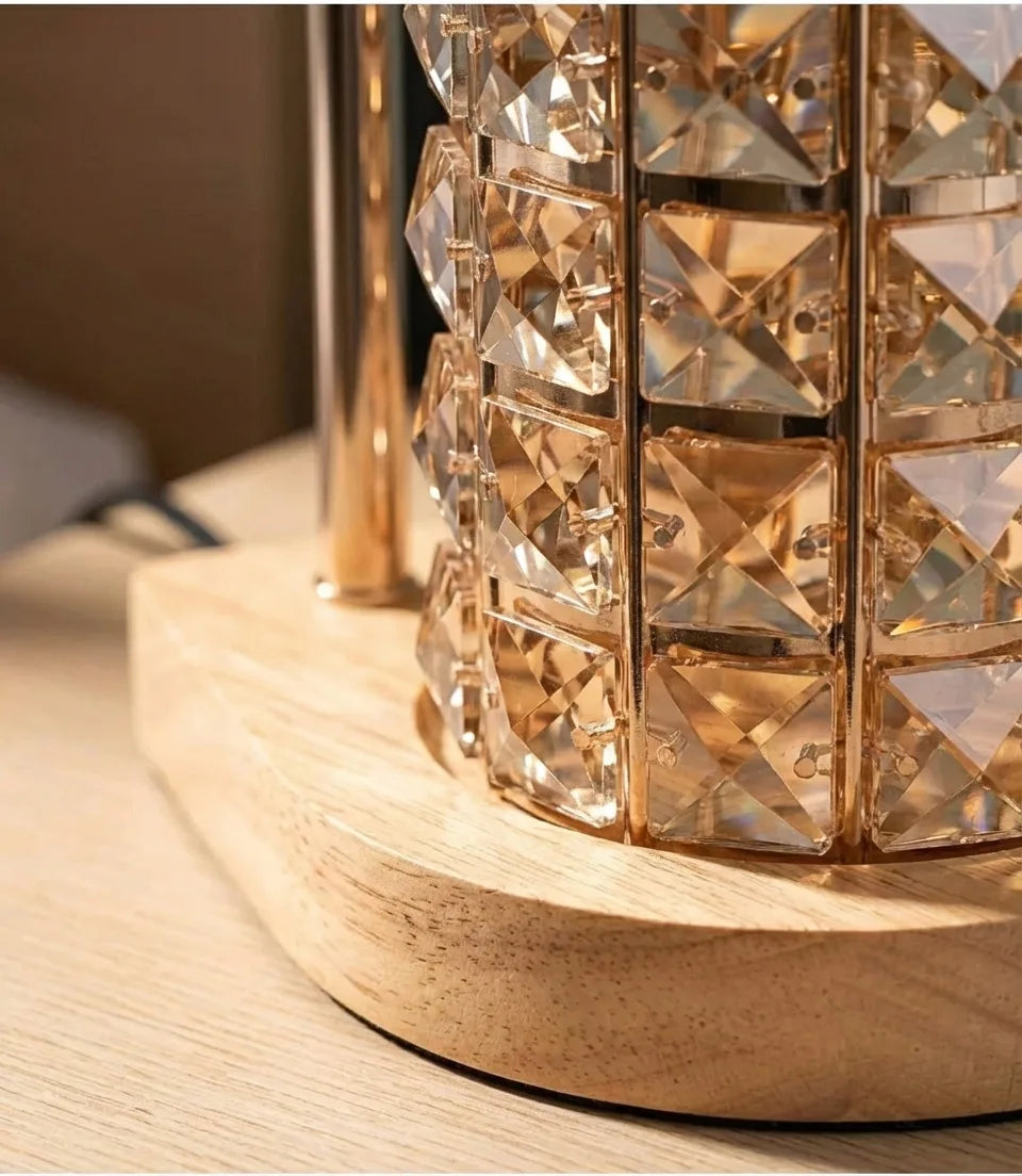 Candle Warmer Lamp - Elegant Glass Shade Wood Base variation