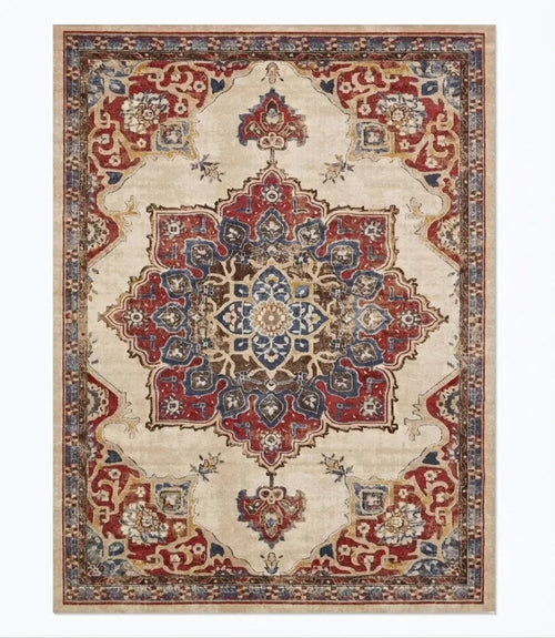 Vintage Persian Area Rug - Non-Slip Medallion Design variation