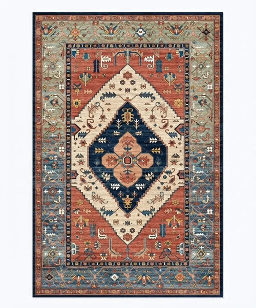 Vintage Persian Area Rug - Non-Slip Medallion Design variation