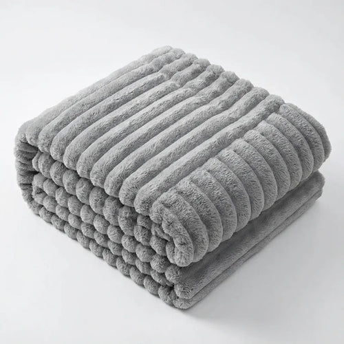 Chunky Ribbed Faux Fur Blanket - Ultra Plush variation