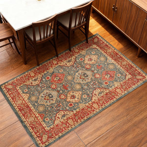 Non-Slip Area Rug - Soft Flannel Design - Size & Scale