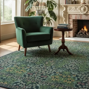 Vintage Botanical Rug - Machine Washable - Size & Scale