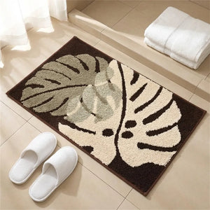 Tropical Leaf Bath Mat - Soft Absorbent Microfiber - Size & Scale