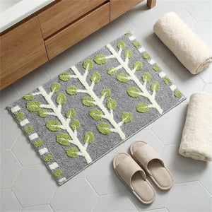 Botanical Bath Mat - Soft Tufted Microfiber - Size & Scale