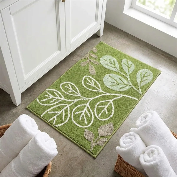 Botanical Bath Mat - Soft Absorbent Microfiber - Size & Scale