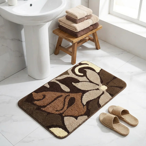 Botanical Bath Mat - Soft Absorbent Microfiber - Size & Scale