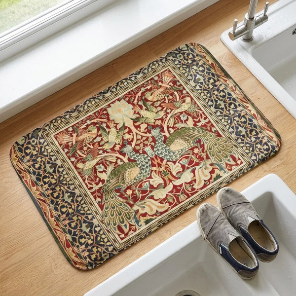 William Morris Doormat - Floral Design Non-Slip Mat - Size & Scale
