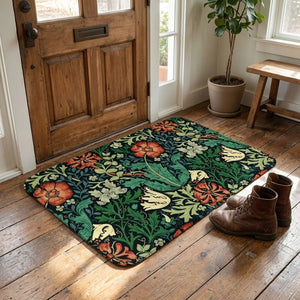 William Morris Doormat - Floral Arts & Crafts Design - Size & Scale