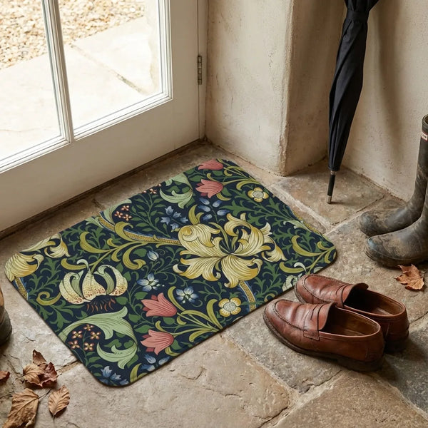 William Morris Doormat - Floral Non-Slip Entrance Mat - Size & Scale
