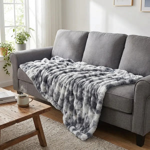 Faux Fur Throw Blanket - Ultra Plush Tie-Dye - Size & Scale