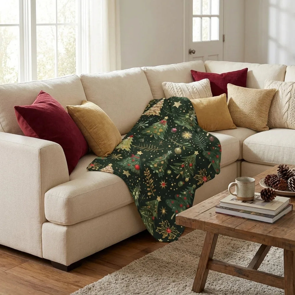 Christmas Tree Throw Blanket - Festive Fleece variation