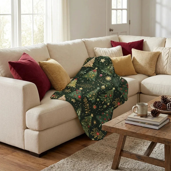 Christmas Tree Throw Blanket - Festive Fleece - Size & Scale