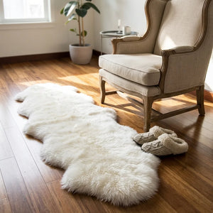 Sheepskin Runner Rug - Plush Double Pelt Design - Size & Scale