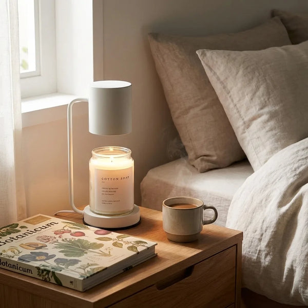 Candle Warmer Lamp - Minimalist Metal Design - Size & Scale