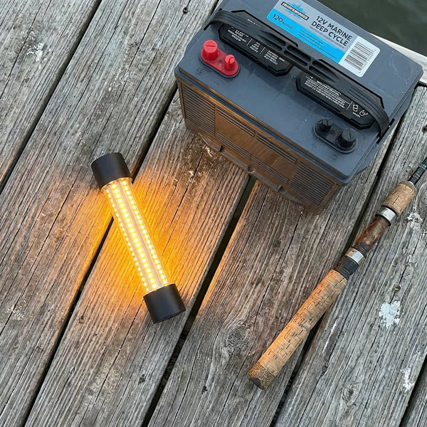 Underwater Fishing Light - 12V Submersible LED - Size & Scale