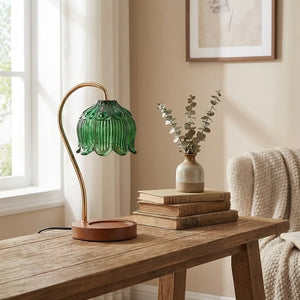 Candle Warmer Lamp - Vintage Flower Glass Design - Size & Scale