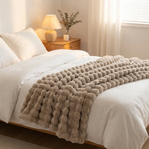 Ribbed Plush Throw Blanket - Ultra-Soft Faux Fur - Size & Scale