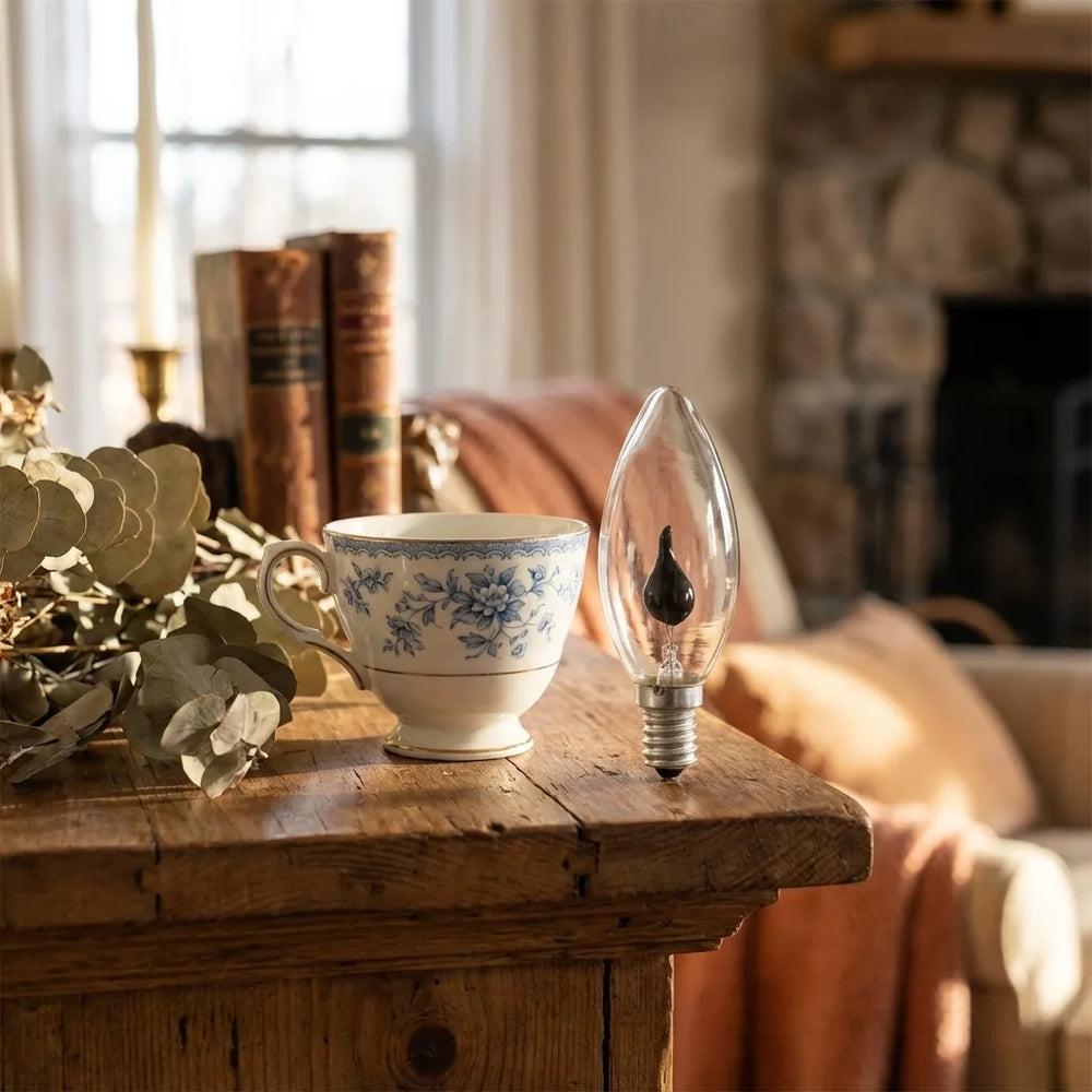 Flickering Flame Bulbs - Candle Effect Glass (4-Pack) variation