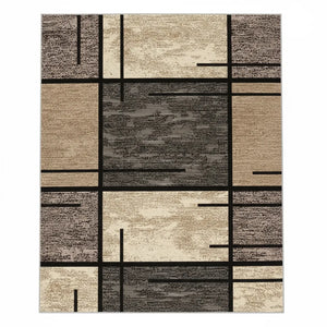 Modern Geometric Area Rug - Non-Slip Soft Flannel variation