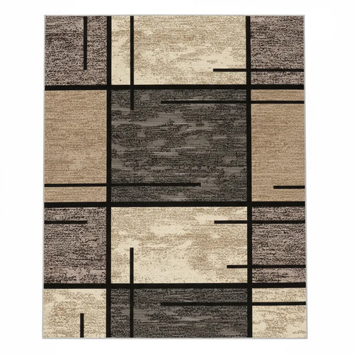 Modern Geometric Area Rug - Non-Slip Soft Flannel variation