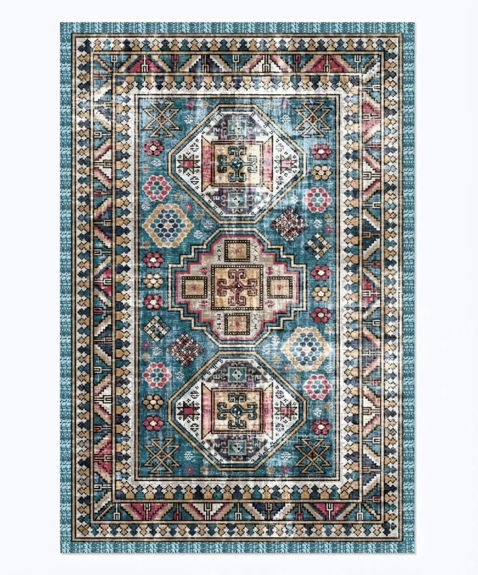 Vintage Persian Area Rug - Non-Slip Distressed Design variation