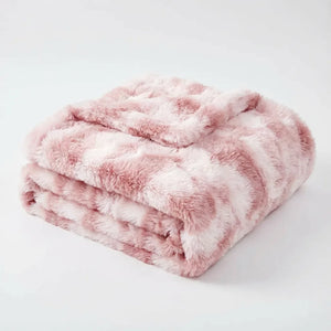 Luxury Faux Fur Throw Blanket - Fluffy Tie-Dye Plush variation