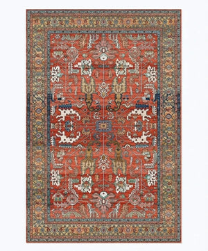 Persian Area Rug - Vintage Medallion Non-Slip Design variation
